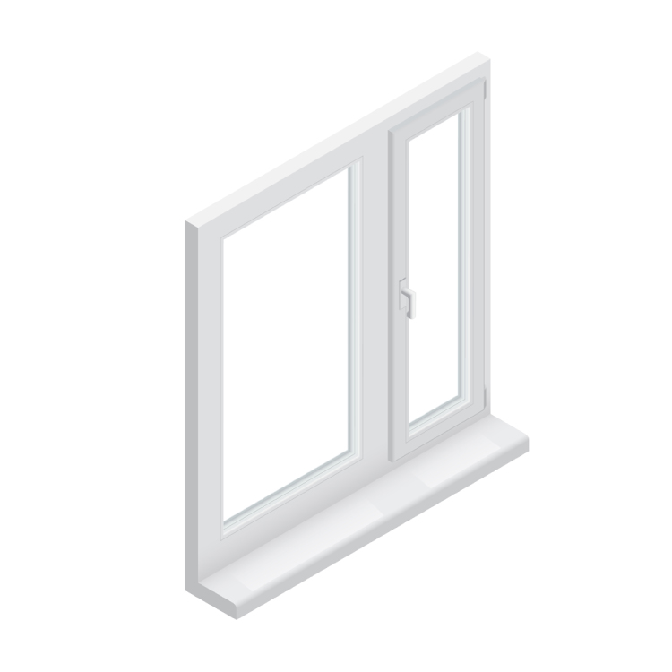 render of window frame with rear projector film