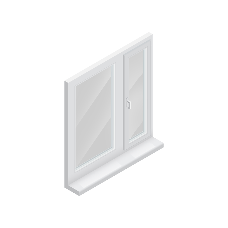 3d render of a window pane demonstrating reflective film